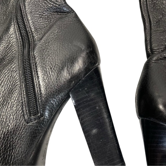 Calvin Klein Brynn Boots Thigh High Black Leather 7 OTK Designer - Picture 8 of 8